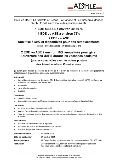 UAPE_annonce EDE-ASE 01.01.2025